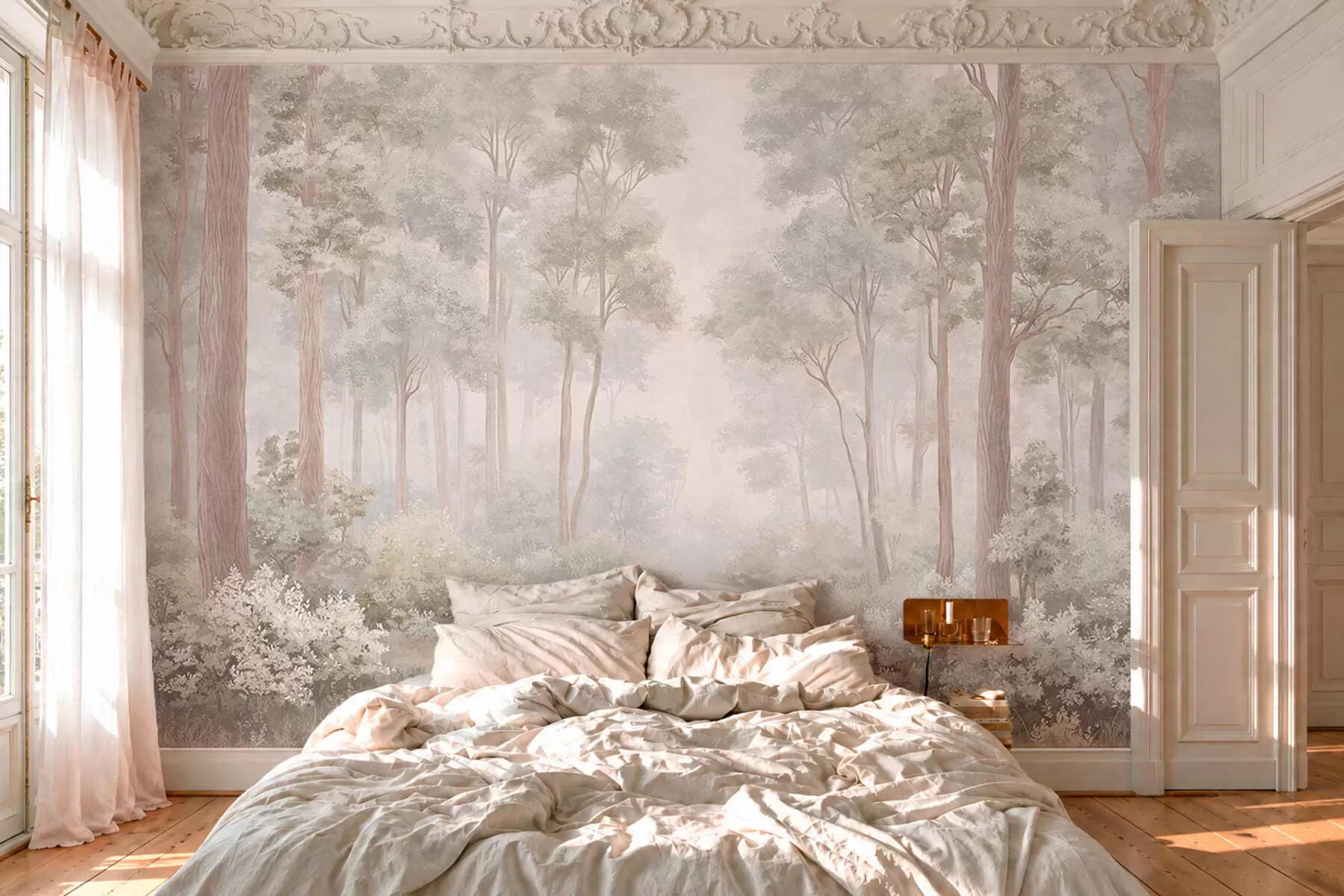 murales de pared Sendero del bosque en pastel w05889