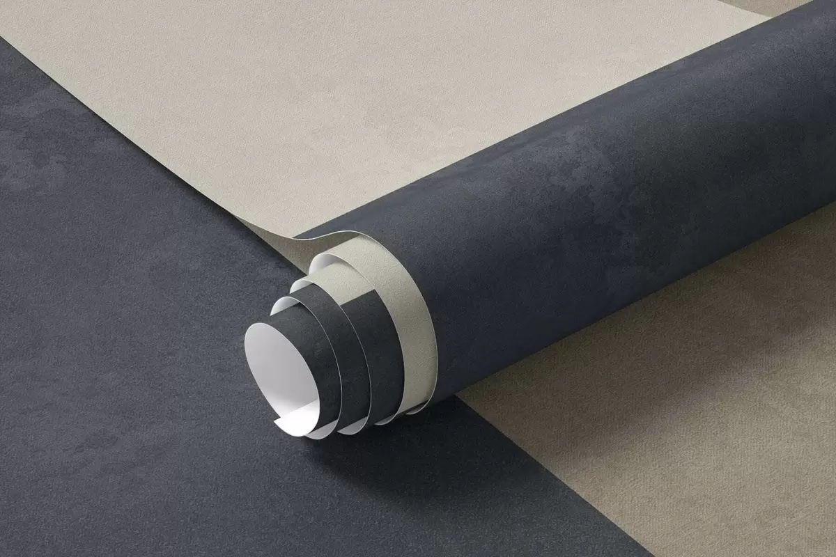 murales de pared Composición geométrica de bloques en tonos beige y gris con una franja oscura w05891v3