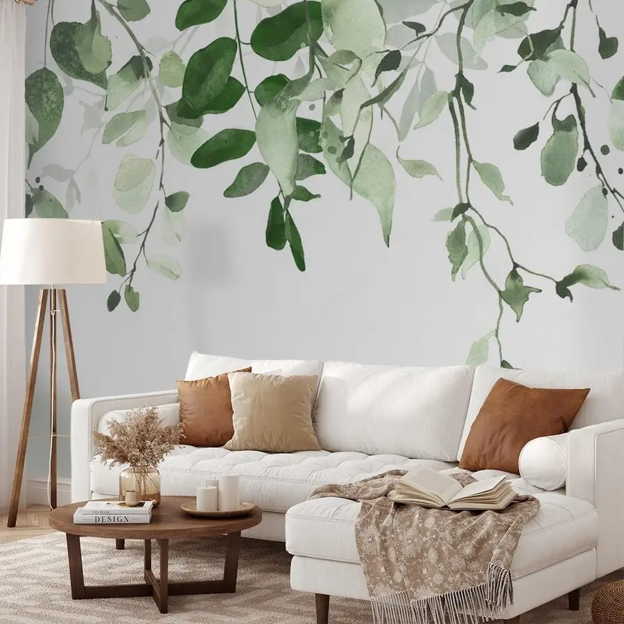 murales de pared Hojas de acuarela y ramas u72397