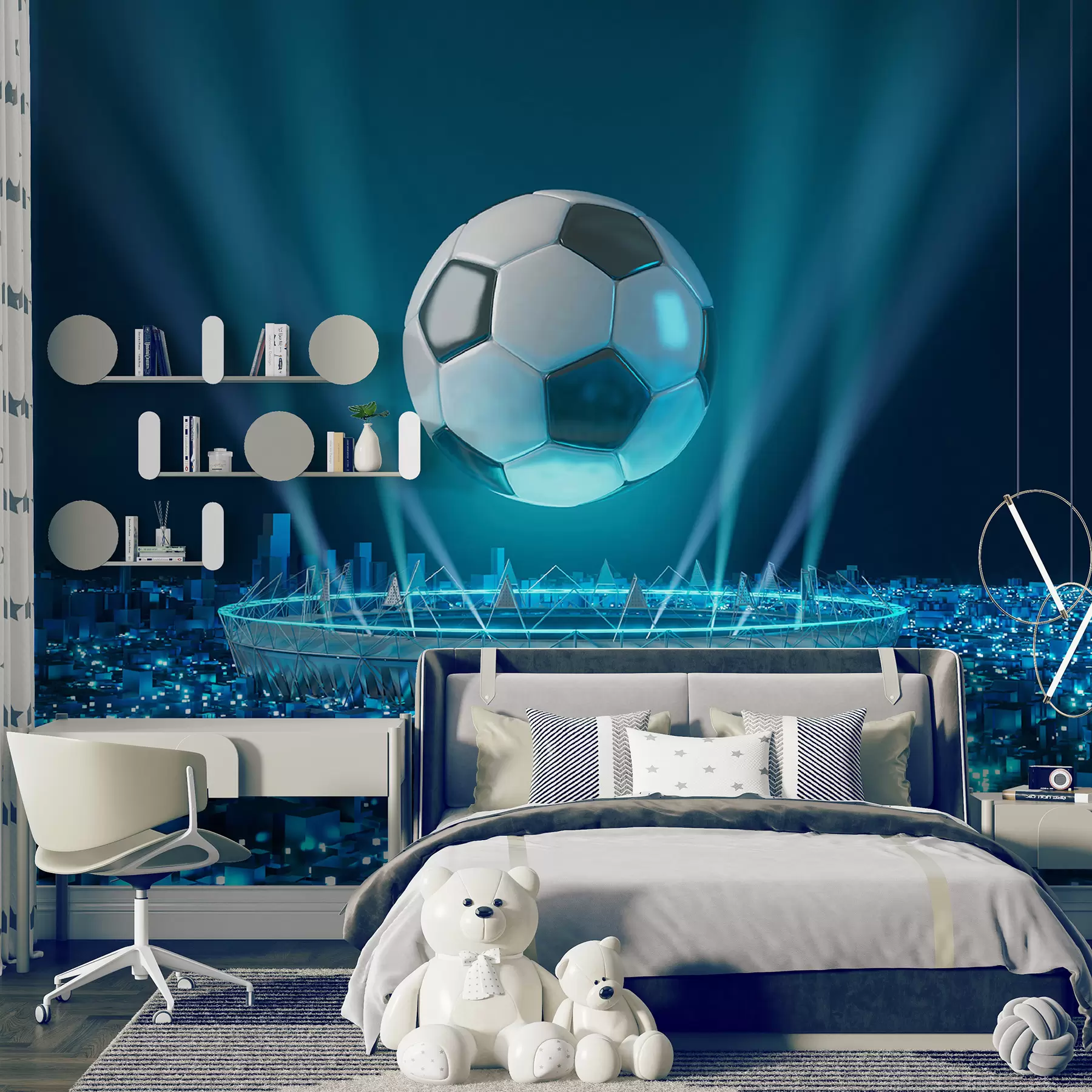 murales de pared Balón contra el fondo del estadio u72793