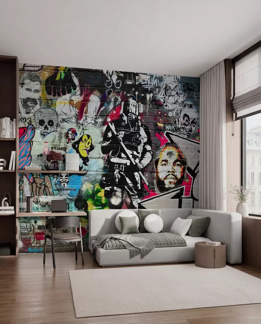 murales de pared Graffiti, arte y fuente u12434
