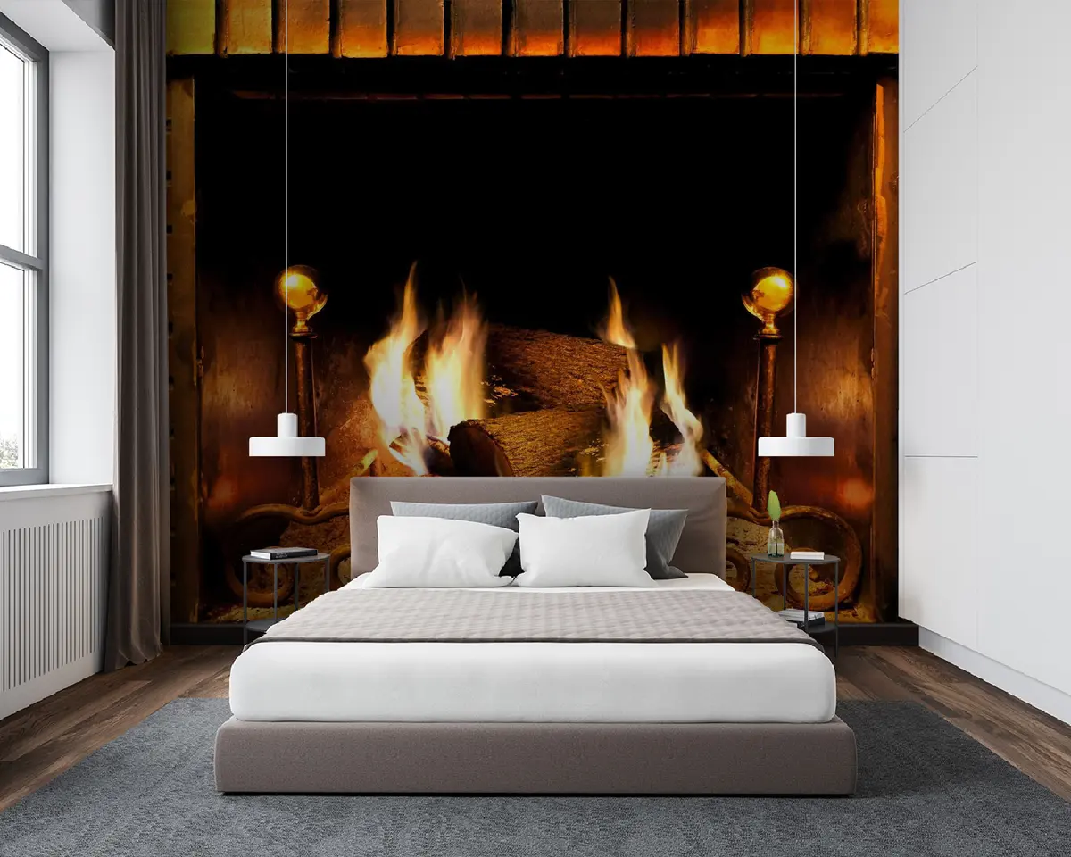 murales de pared chimenea ardiente u55934
