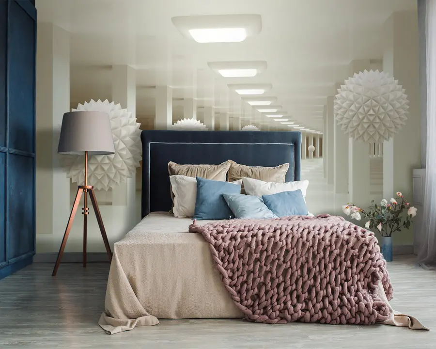 murales de pared Construcción, iluminación y madera u24296