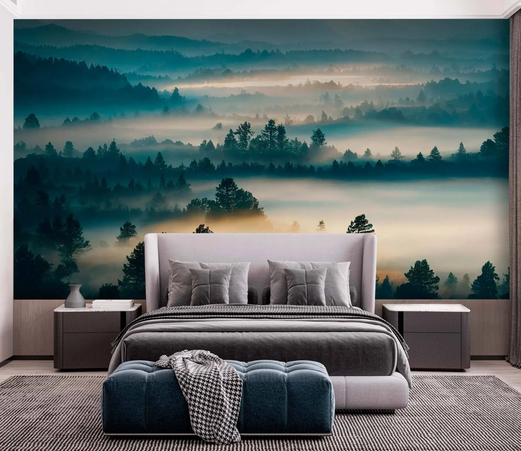 murales de pared Muros de niebla en el bosque u73865