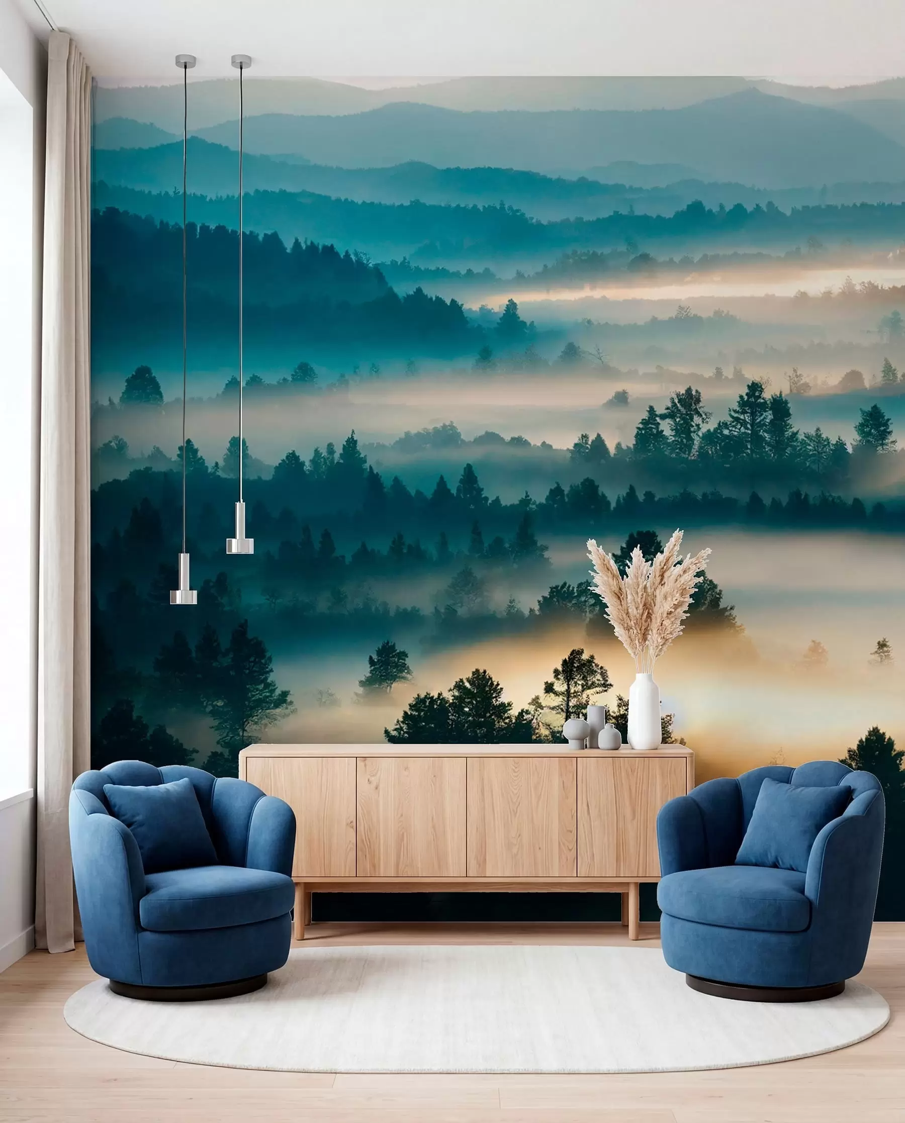 murales de pared Muros de niebla en el bosque u73865