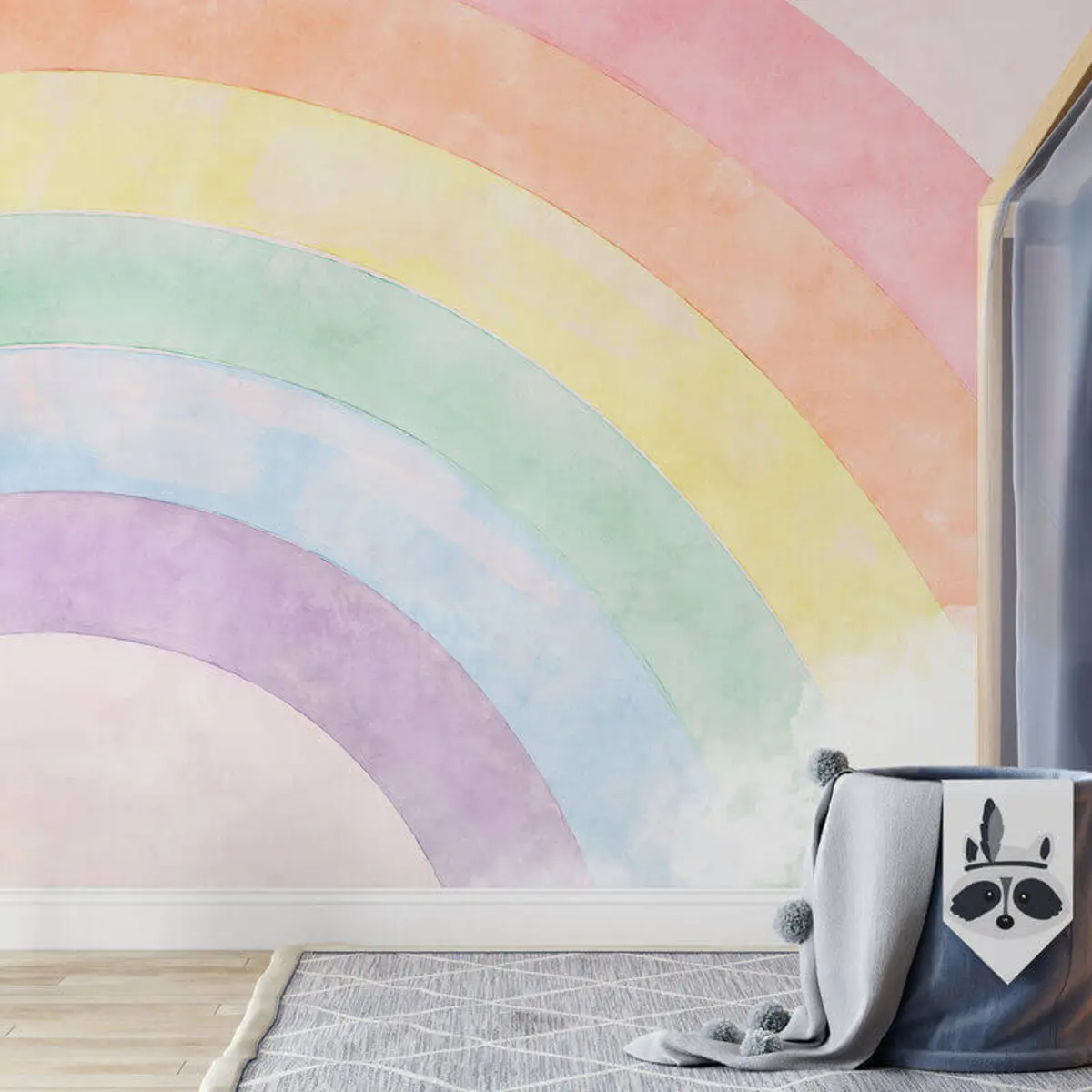 murales de pared Nube y arco iris en el fondo u93619