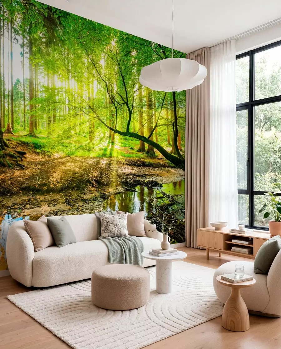 murales de pared Transparencia de la corriente forestal u93621