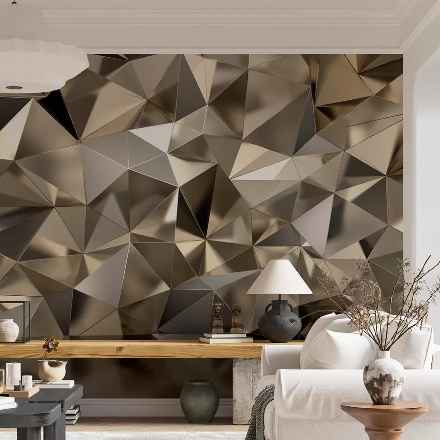murales de pared Marrón, triangulo y gris u93417