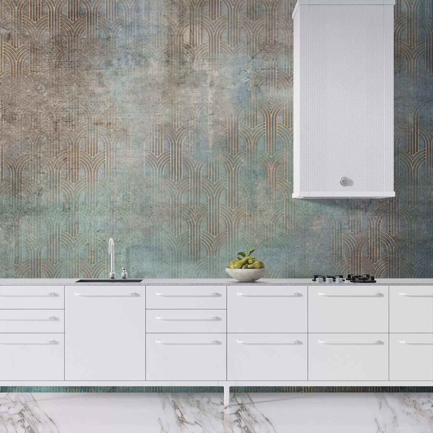 murales de pared patrón arqueado en la pared del grunge u73973