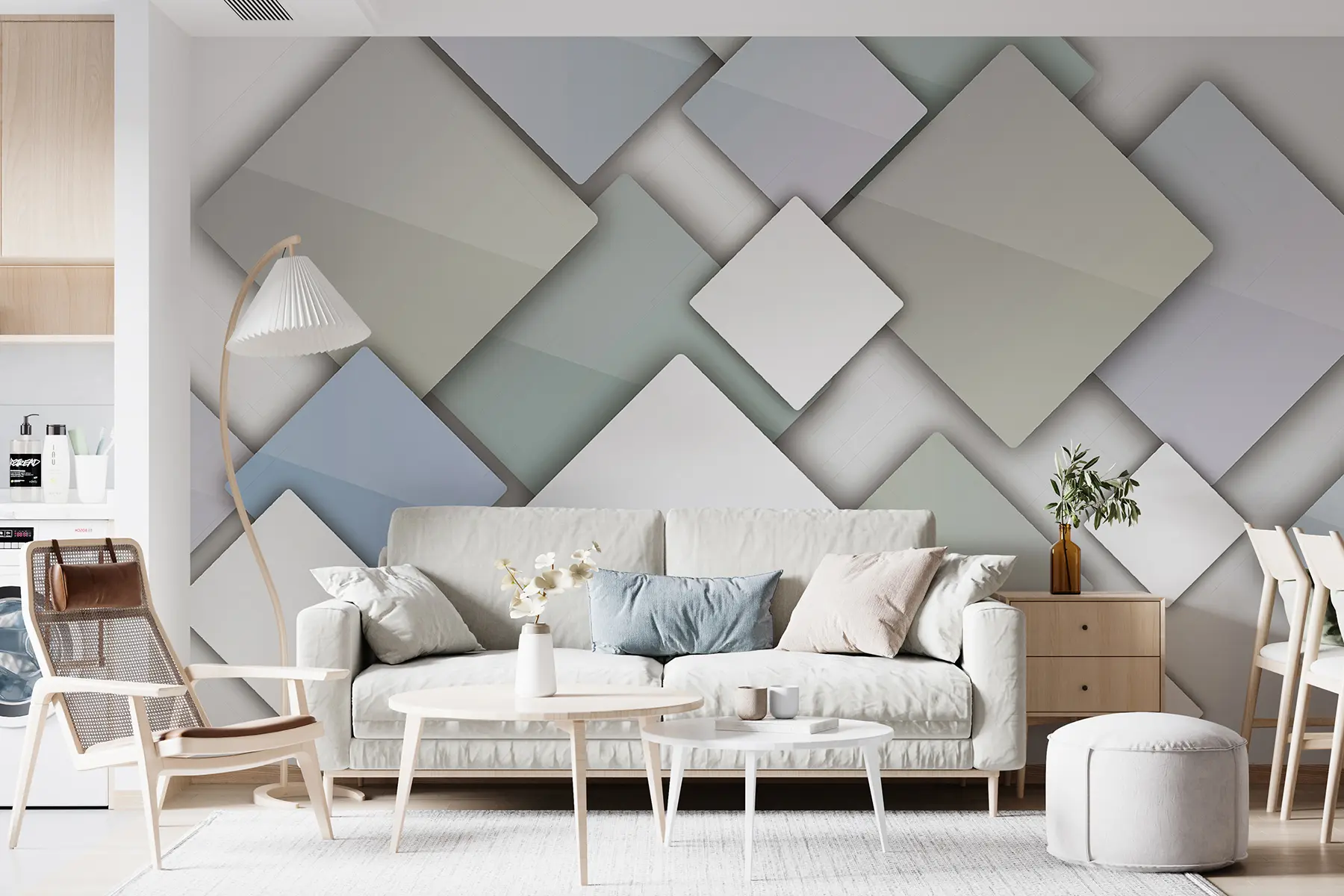 murales de pared Rectángulo, púrpura y arte. u40411