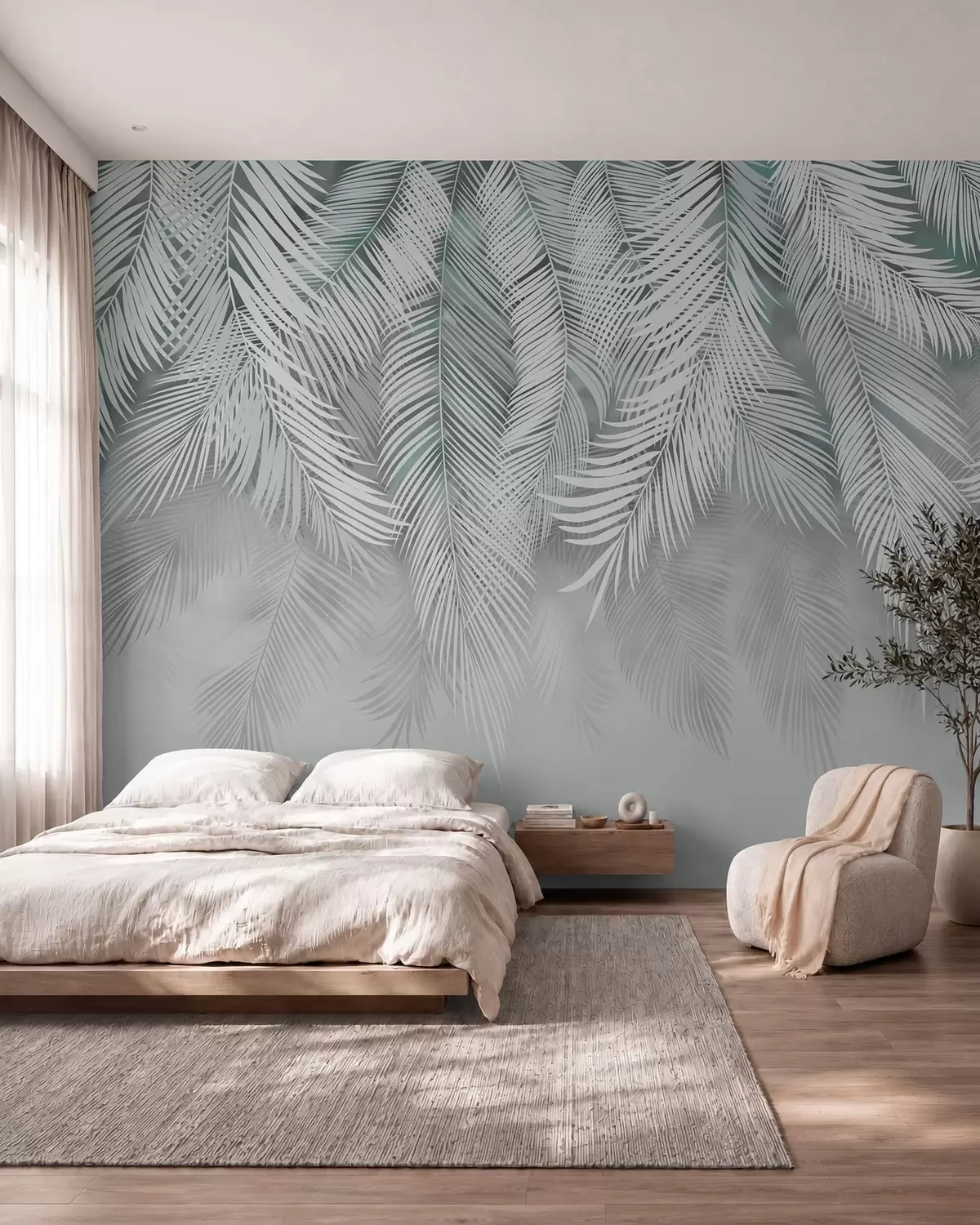 murales de pared Cortina de palmas sobre salvia u48556v3