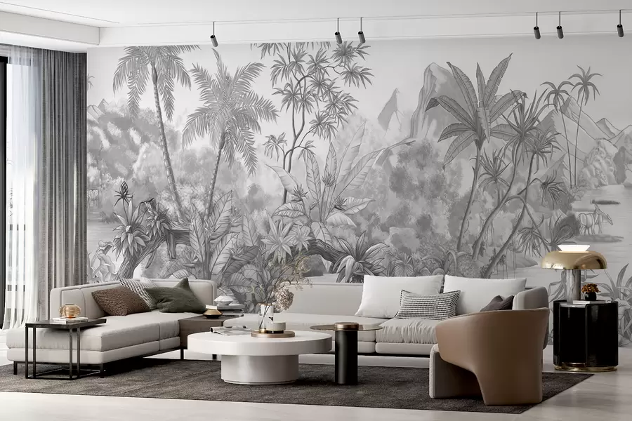 murales de pared Trópicos en blanco y negro u59039