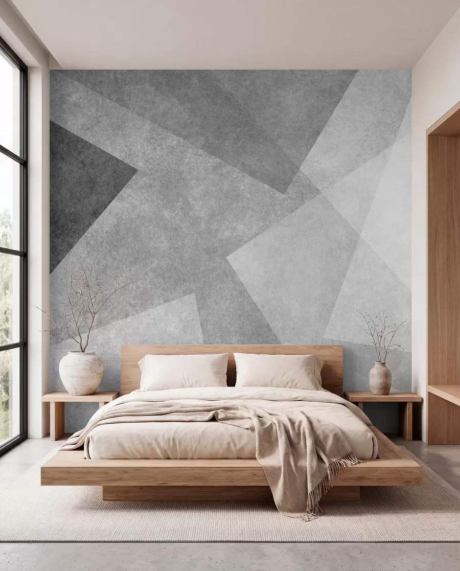 murales de pared Abstracción geométrica de gris u74057