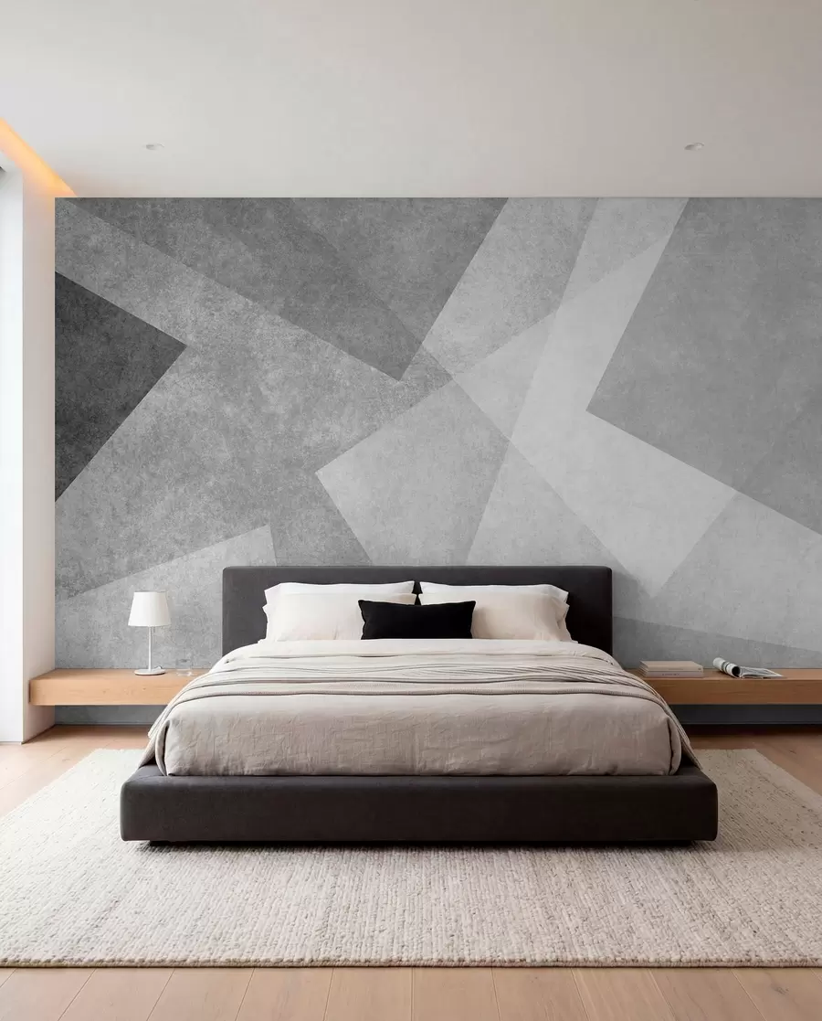 murales de pared Abstracción geométrica de gris u74057