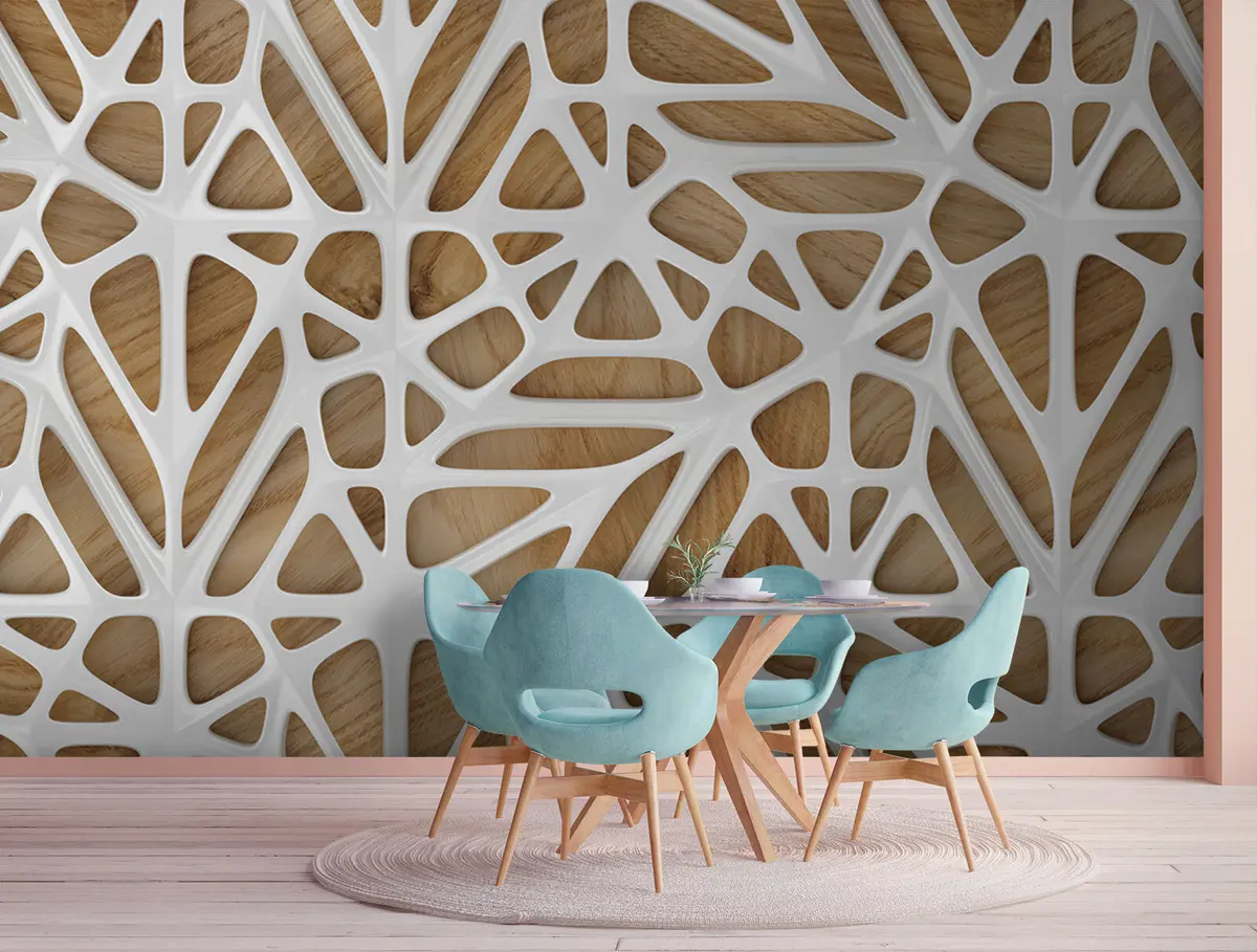 Murales de pared Motivo blanco sobre fondo beige u93676 murales de pared Motivo blanco sobre fondo beige u93676