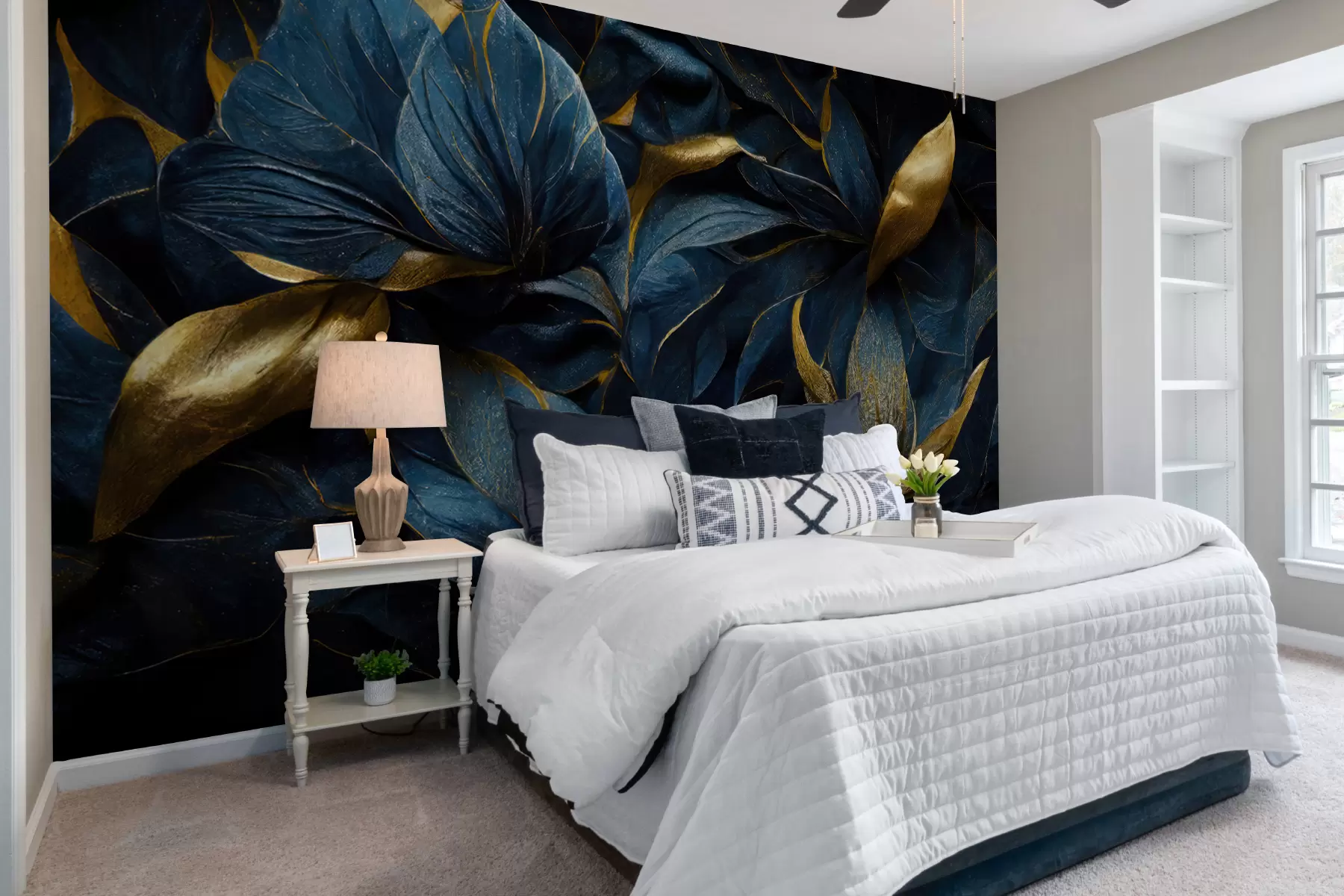 murales de pared Flores reales azules u74140