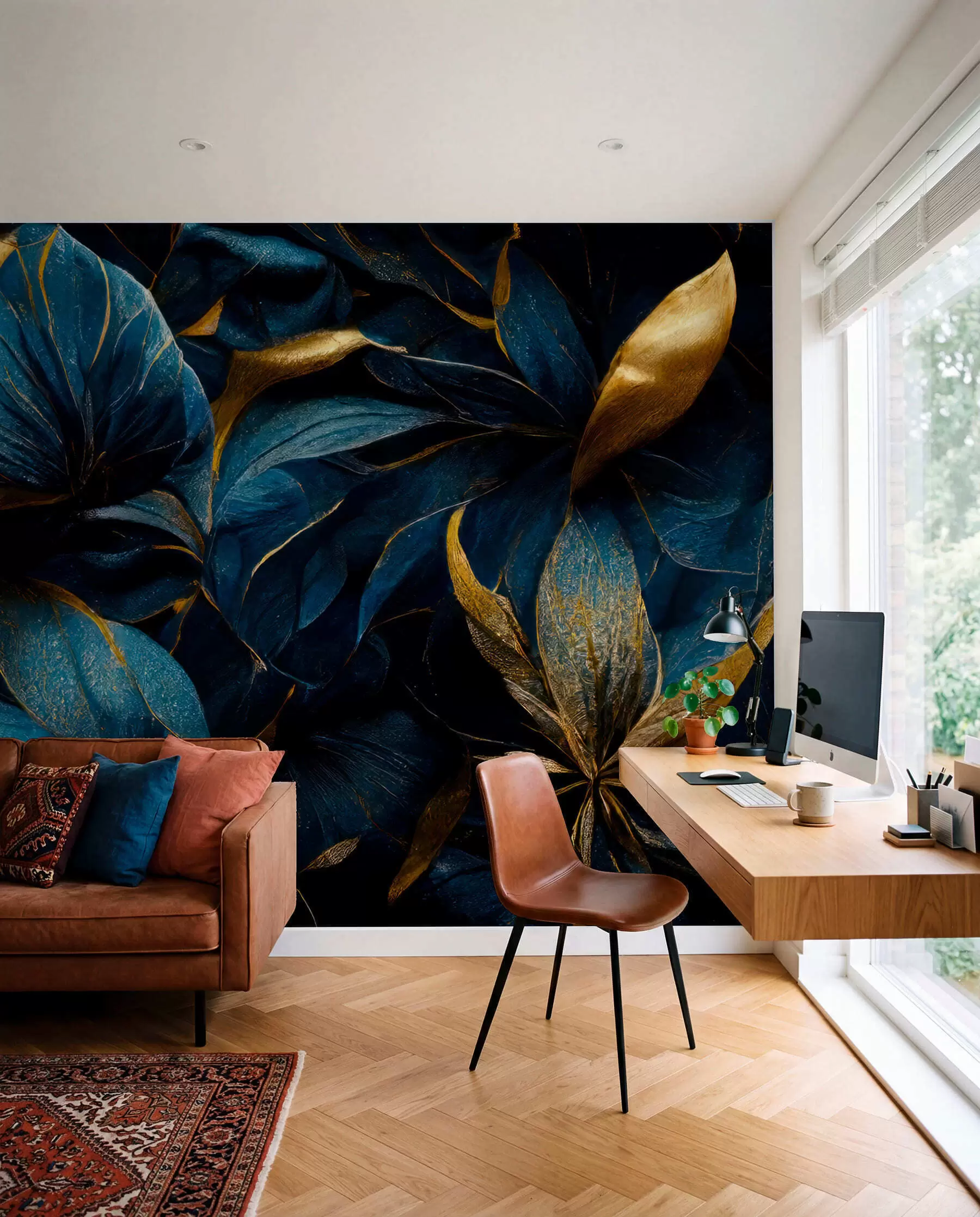 murales de pared Flores reales azules u74140