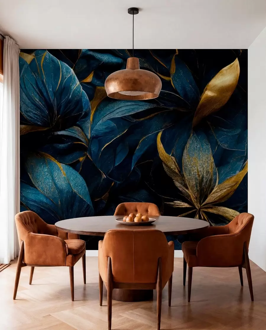 murales de pared Flores reales azules u74140