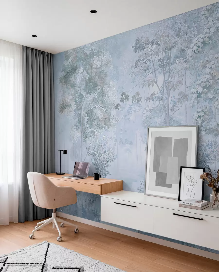 murales de pared Boceto del bosque — Azul u78448v3