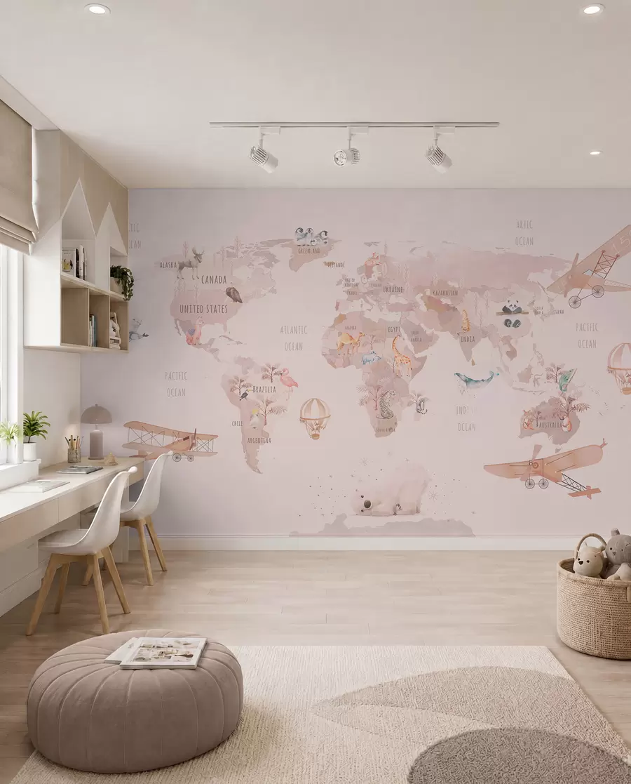 murales de pared Mapa de cuento de hadas del mundo u74508