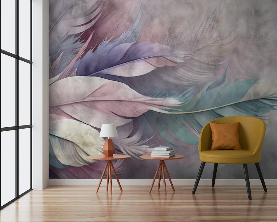 murales de pared Plumas de multicolor u93934