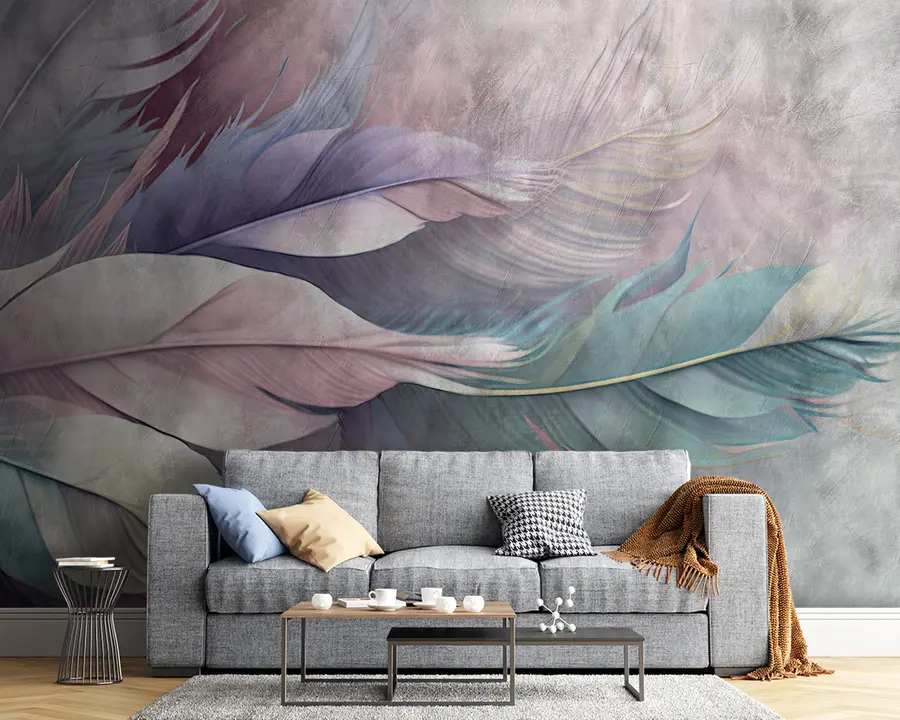 murales de pared Plumas de multicolor u93934