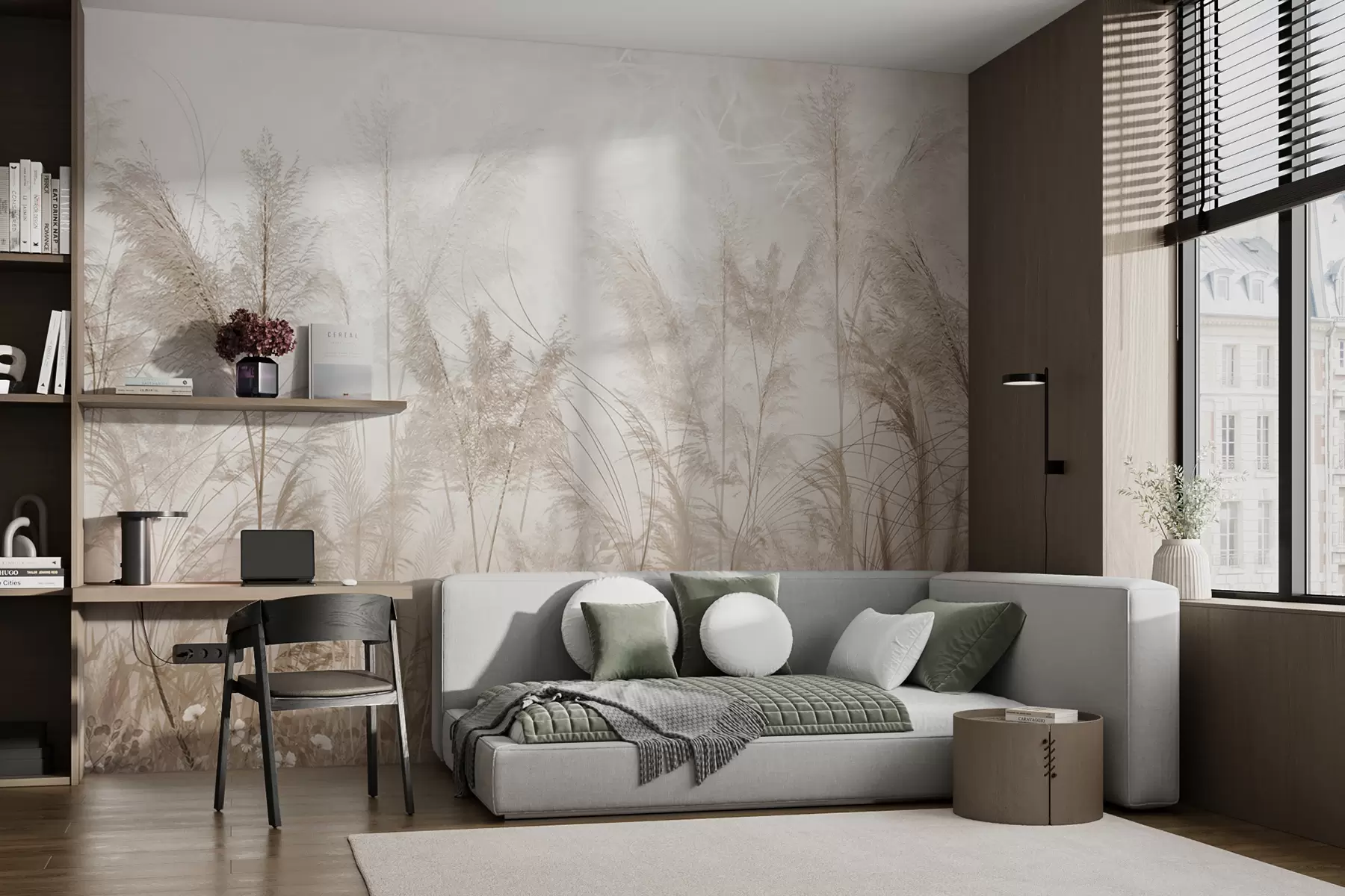 murales de pared Plantas altas en colores pastel u93903