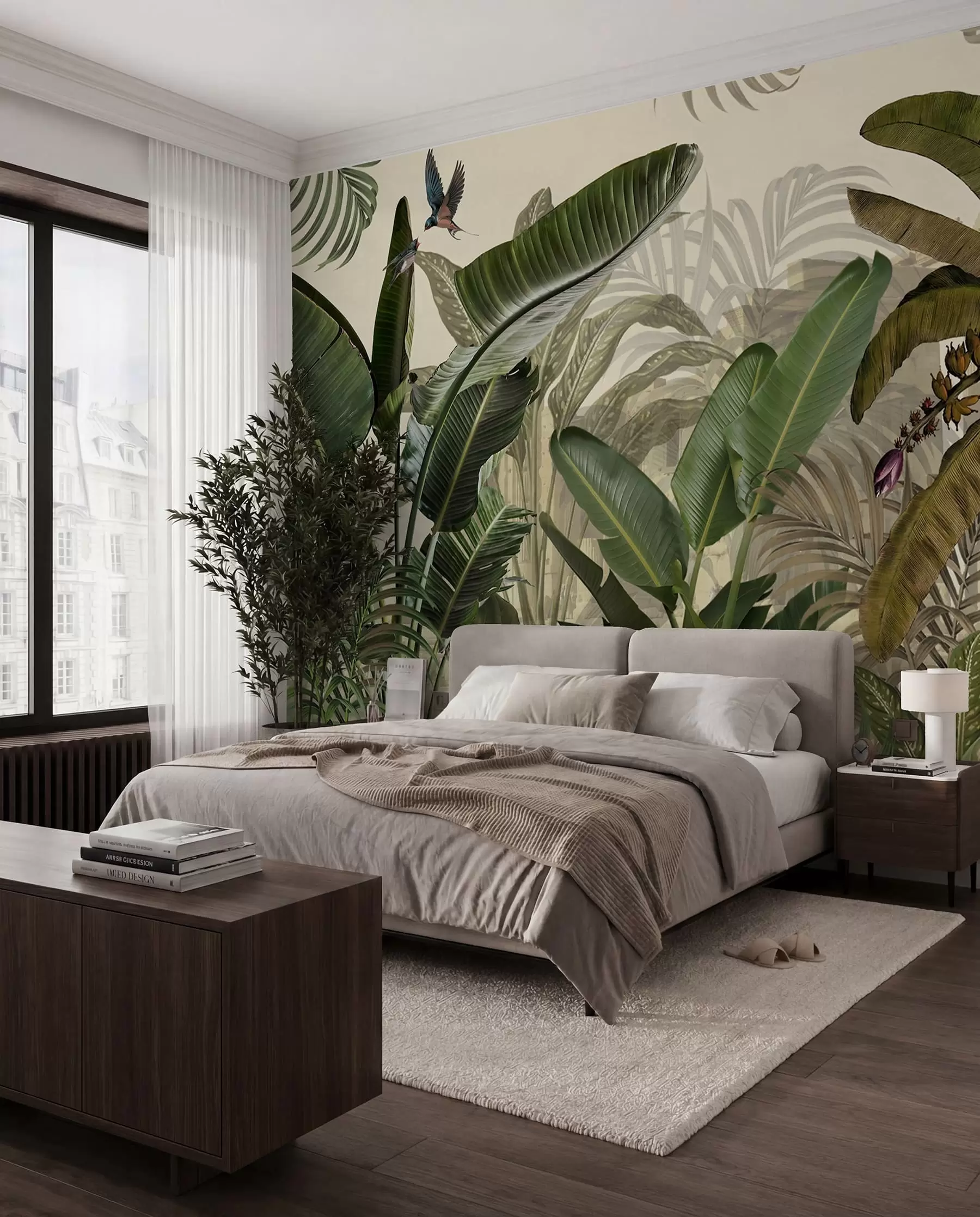 murales de pared Jungla tropical y hojas u74748