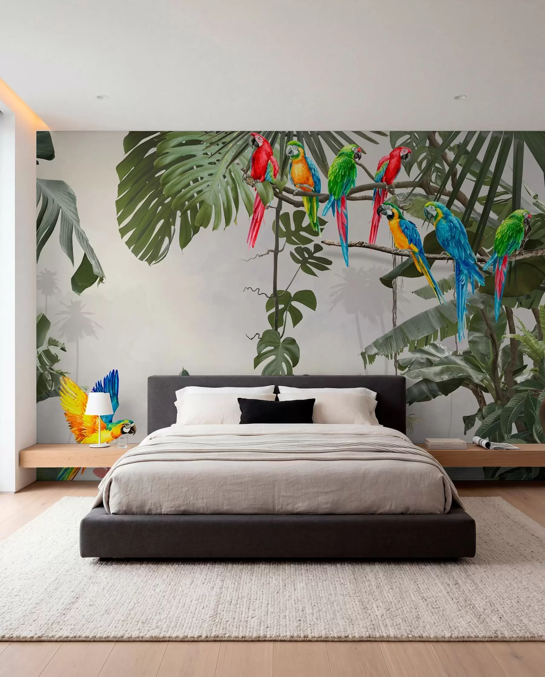 murales de pared Loros entre las copas u94072