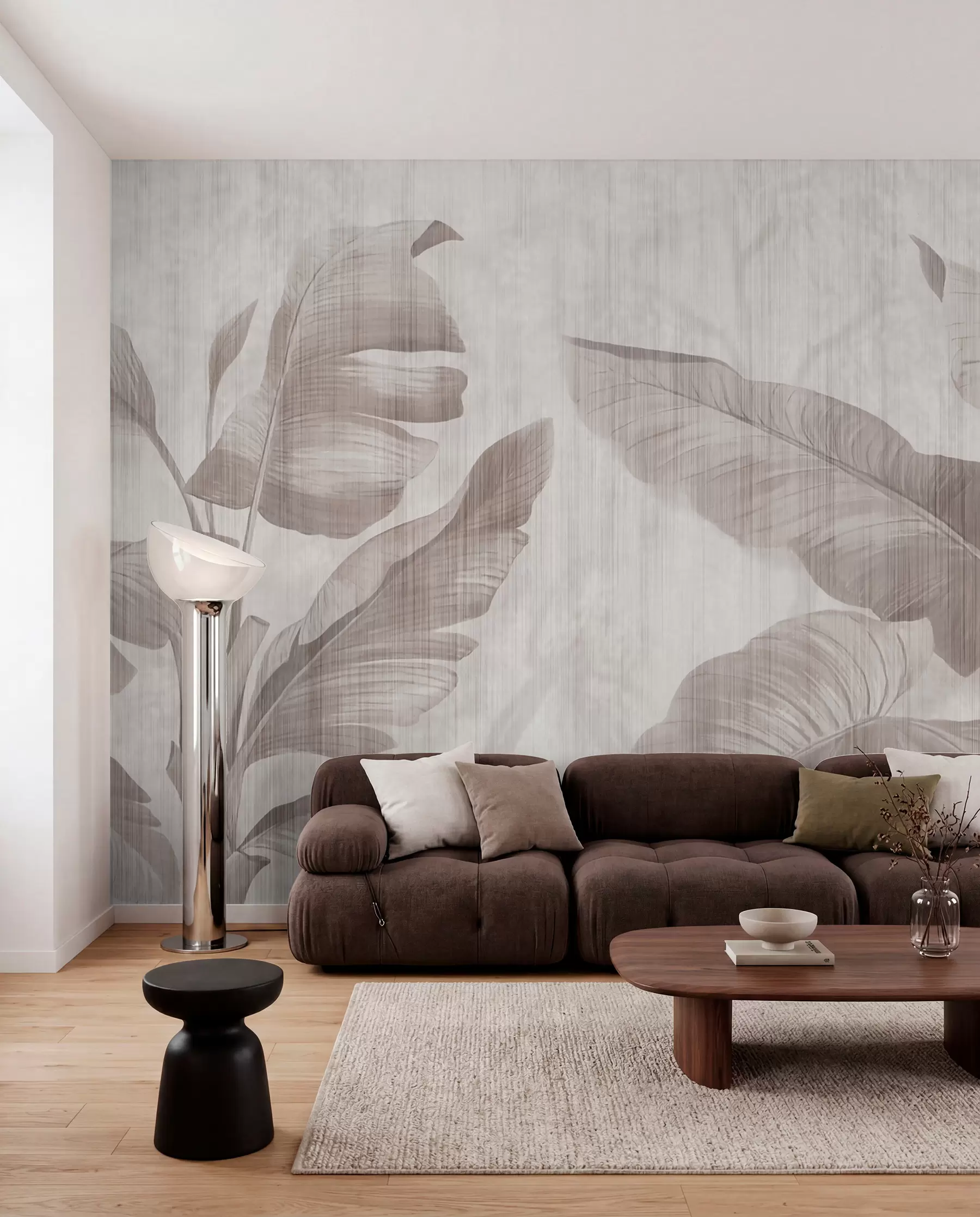 murales de pared Hojas tropicales en estilo grunge u00299