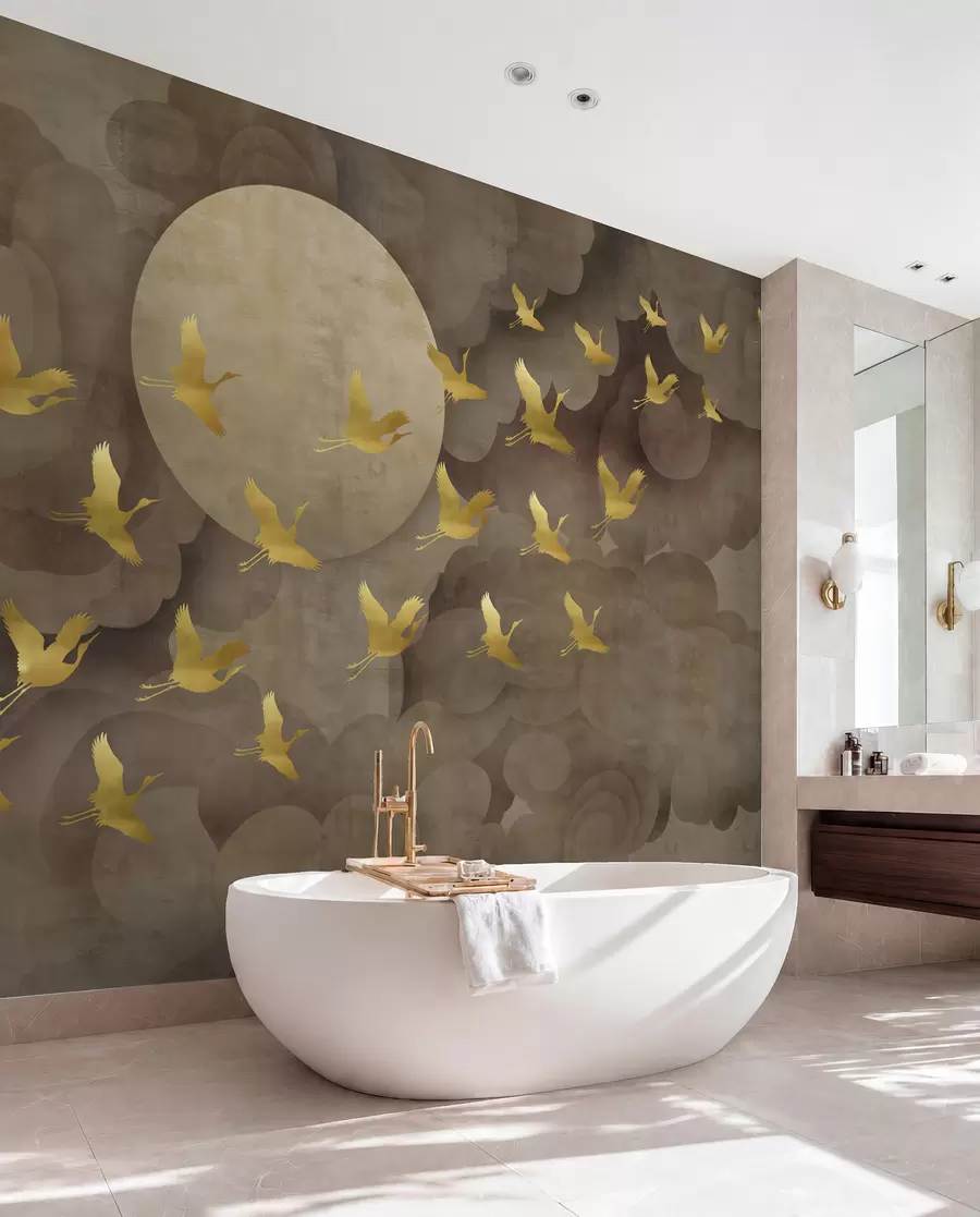 murales de pared Vuelo de cigüeñas al estilo chino u00554