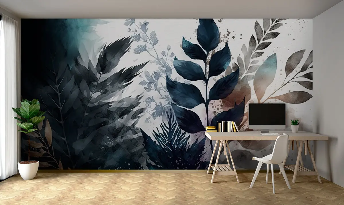 murales de pared Hojas de acuarela u75436