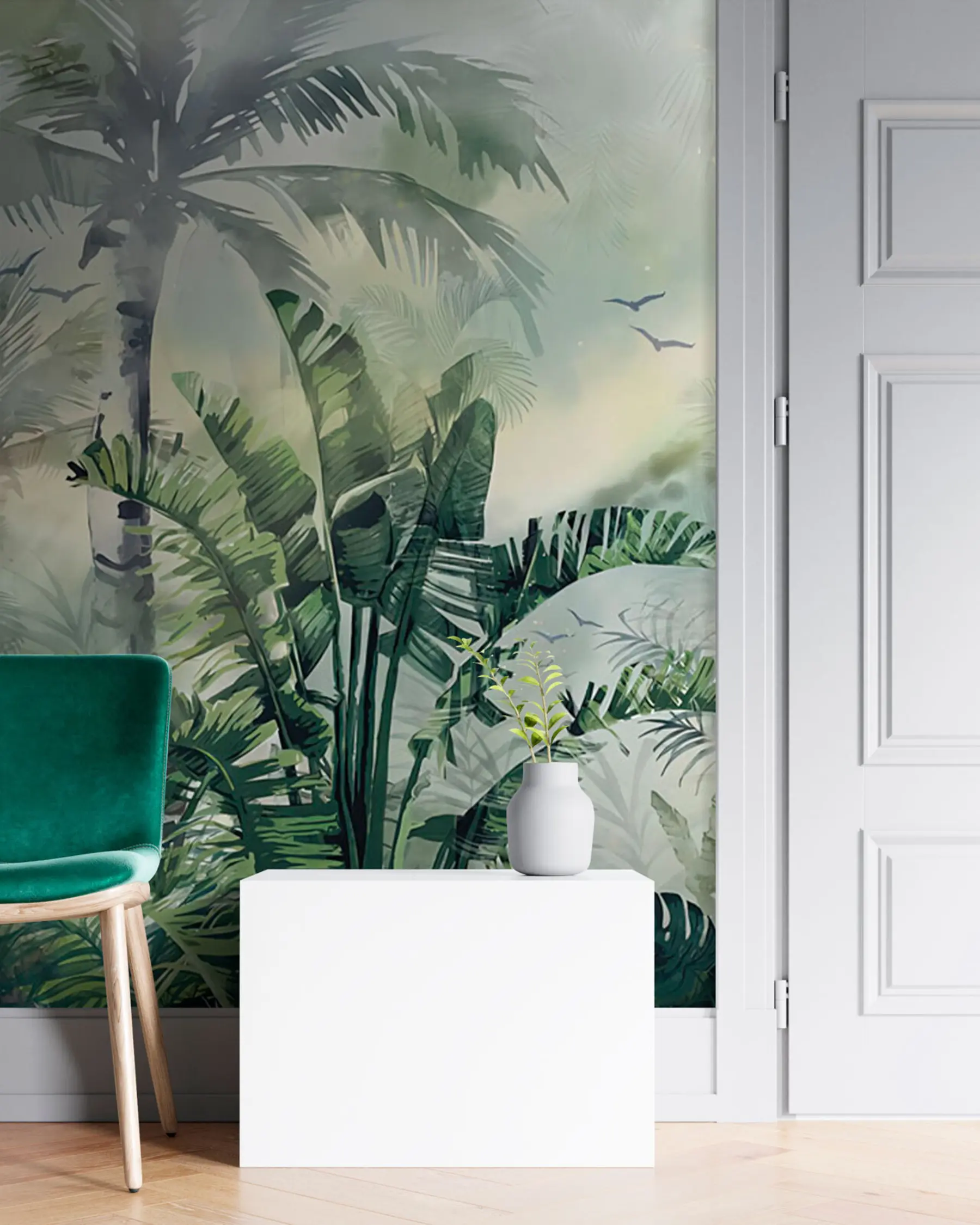 murales de pared Selva tropical con palmeras u94632