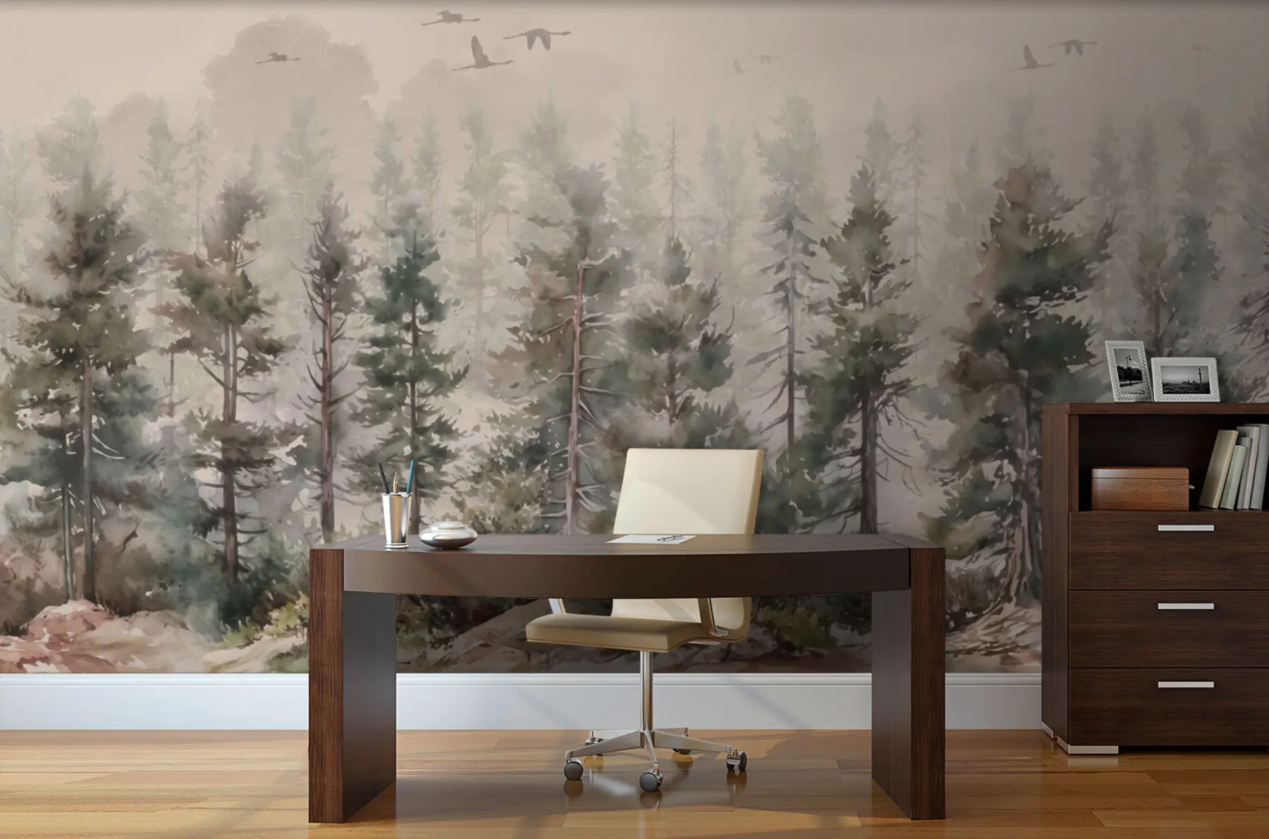 murales de pared bosque de pinos u94848