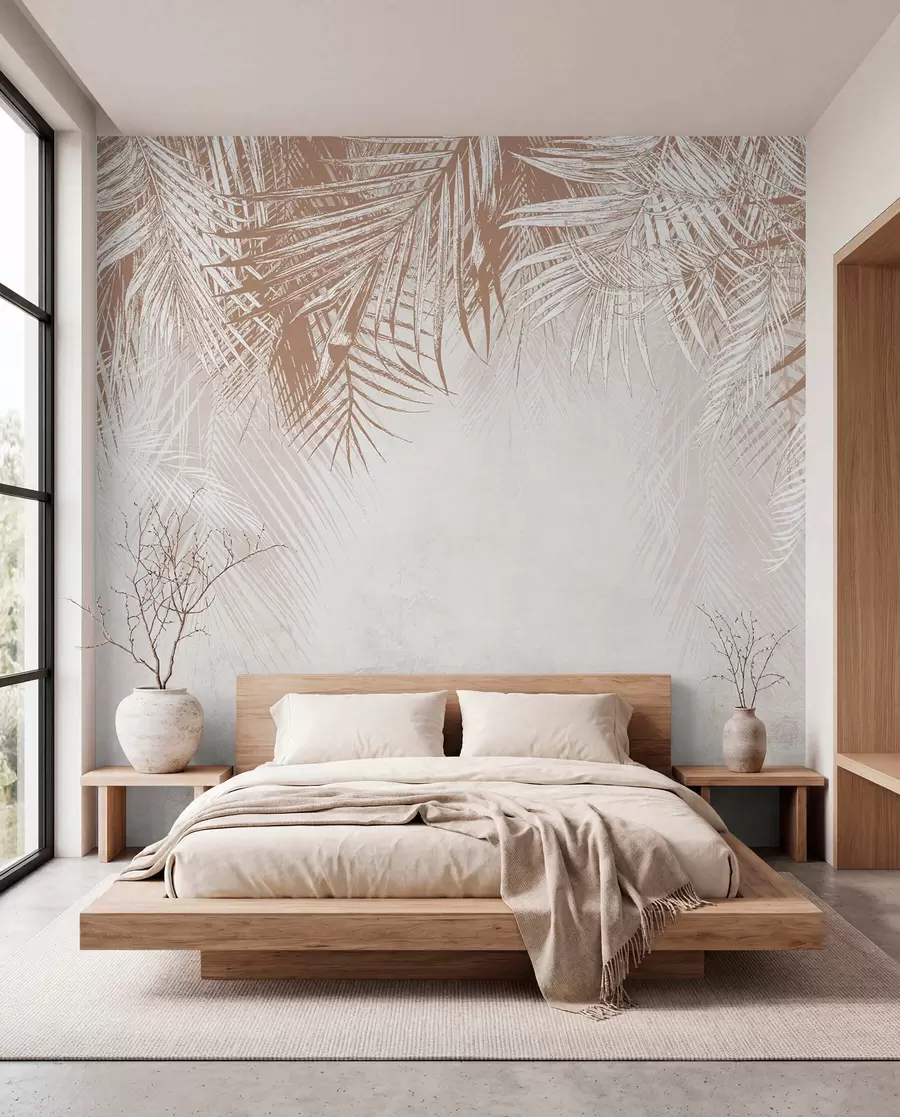 murales de pared Palmas en tonos arena u94465