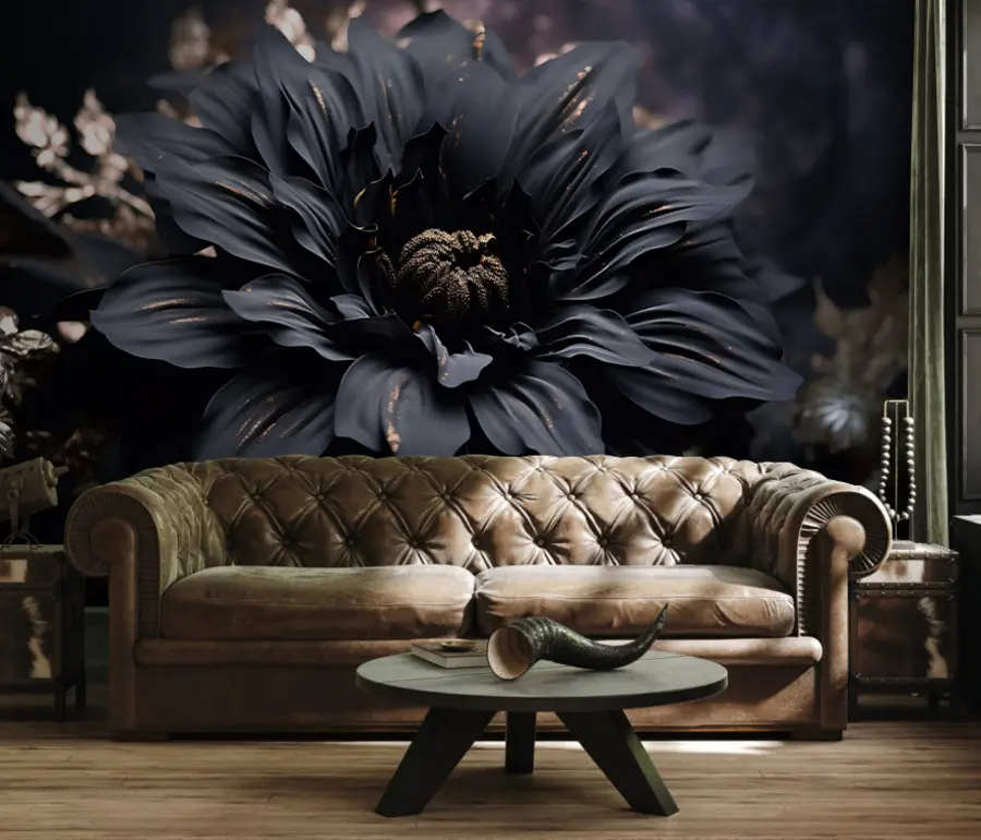 murales de pared Flor negra con polvo u95247