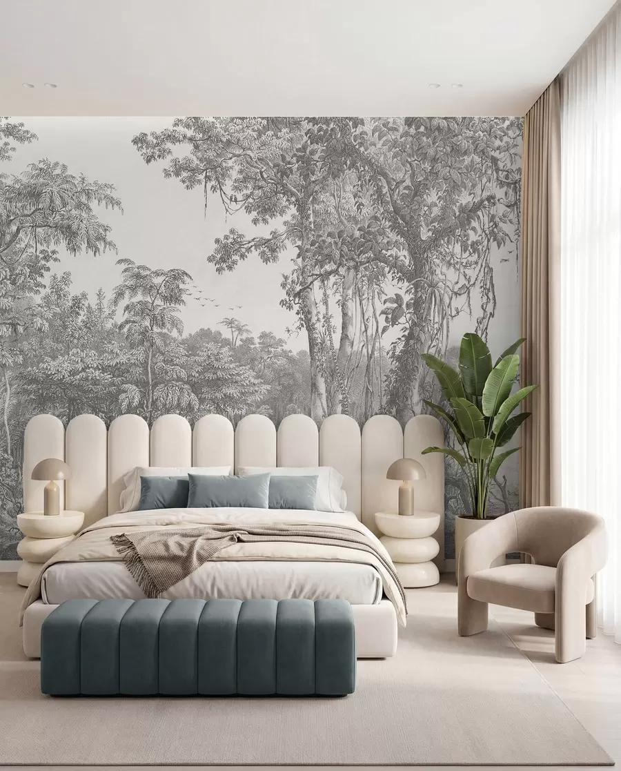 murales de pared Paisaje forestal con estilo vintage u95795