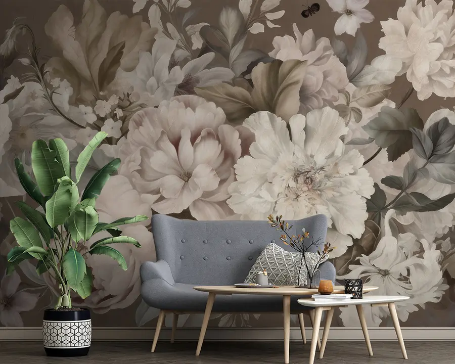 murales de pared Composición de flores de acuarela en colores pastel. u95651