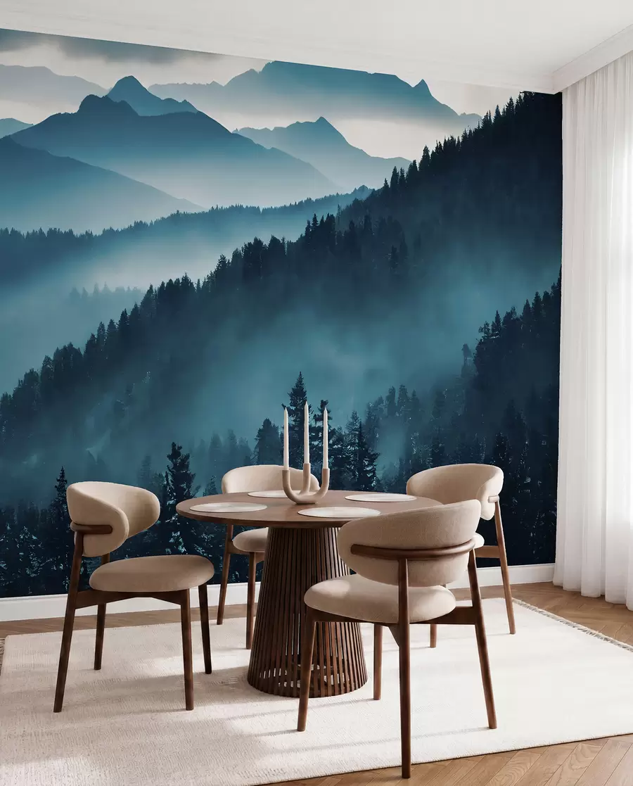 murales de pared Paisaje de montaña mundo azul u96041