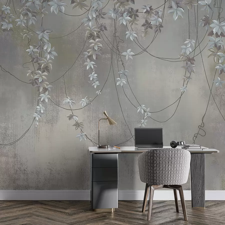 murales de pared Ramas colgantes con hojas y flores u95926