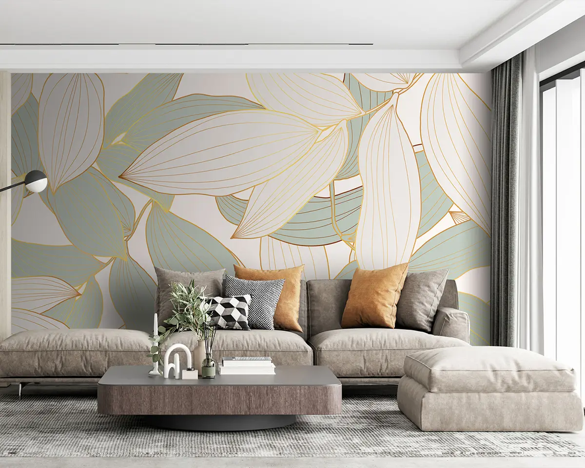 murales de pared Grandes pétalos de flores en delicados tonos claros u96412