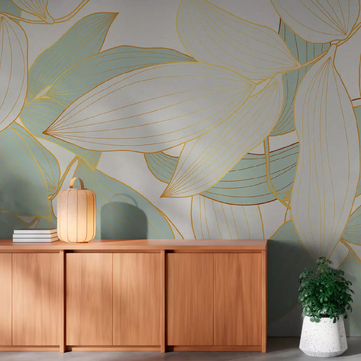 murales de pared Grandes pétalos de flores en delicados tonos claros u96412