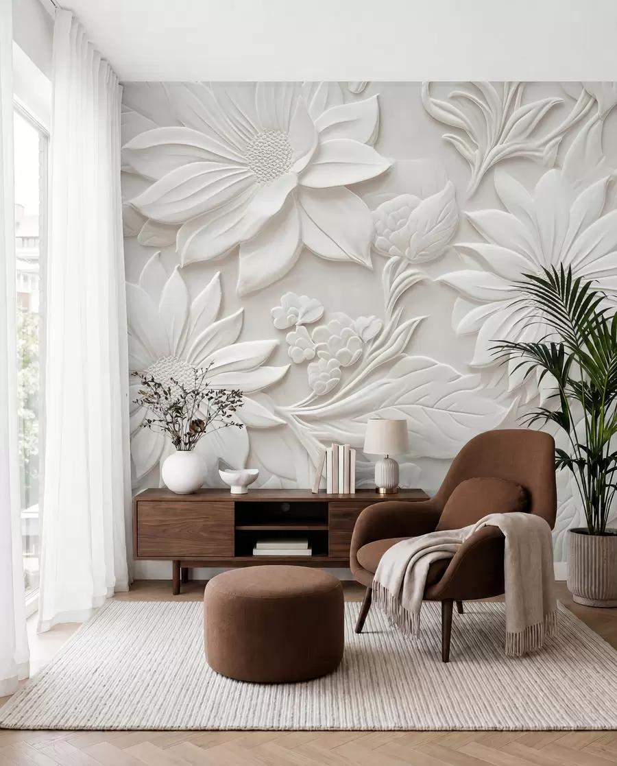 murales de pared Flores en relieve u96695