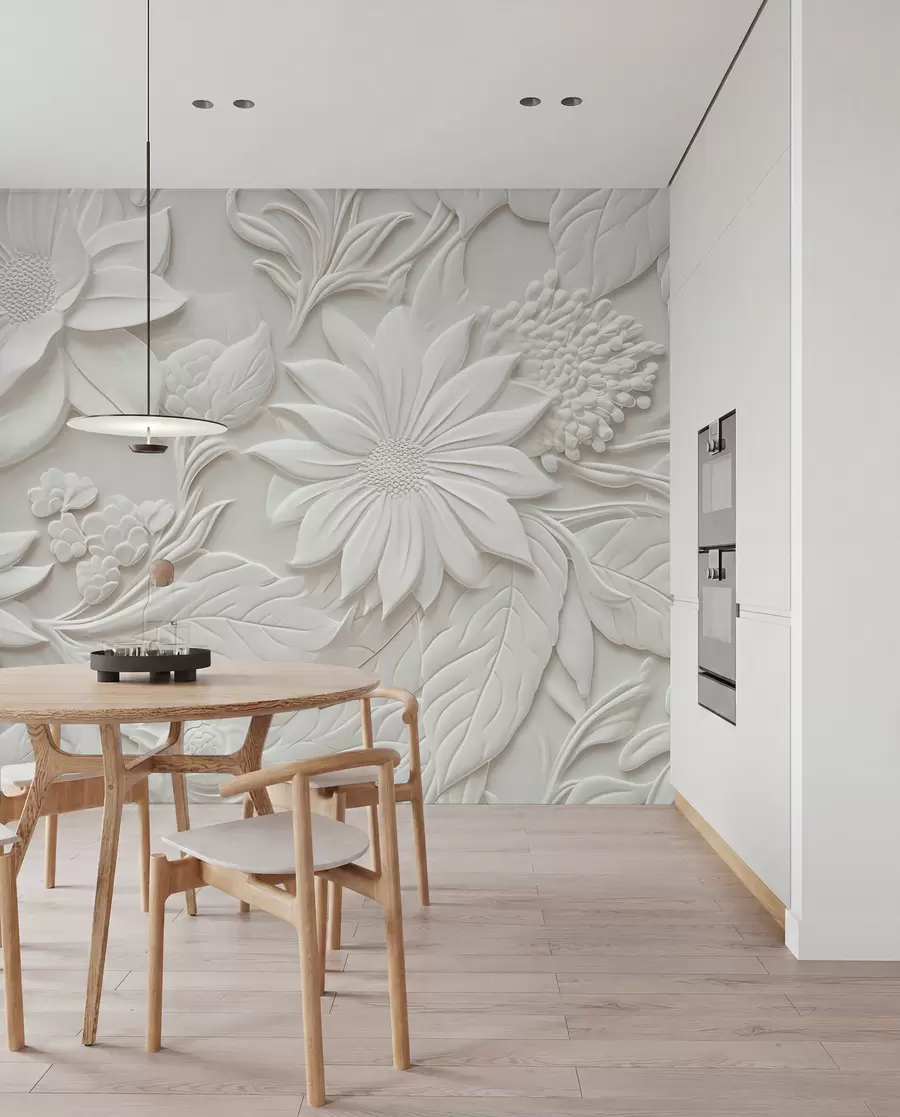 murales de pared flores en 3D u96695