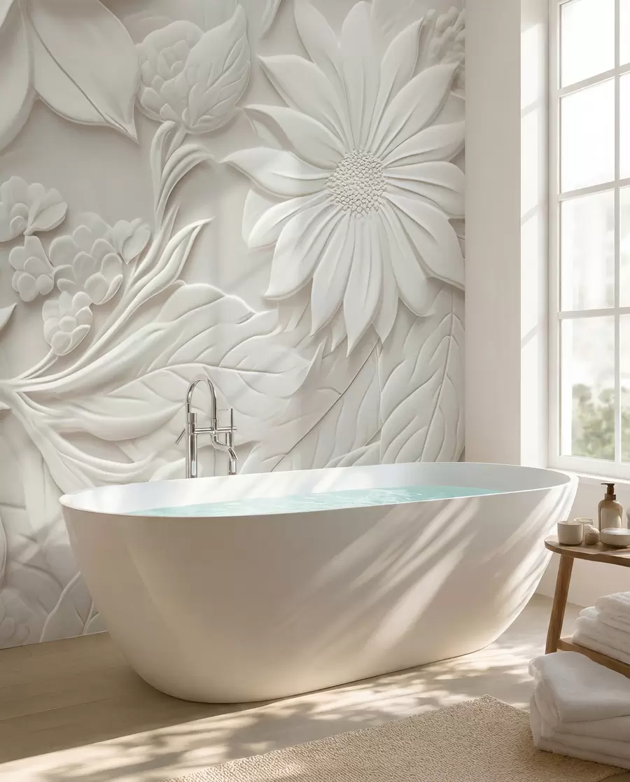 murales de pared flores en 3D u96695