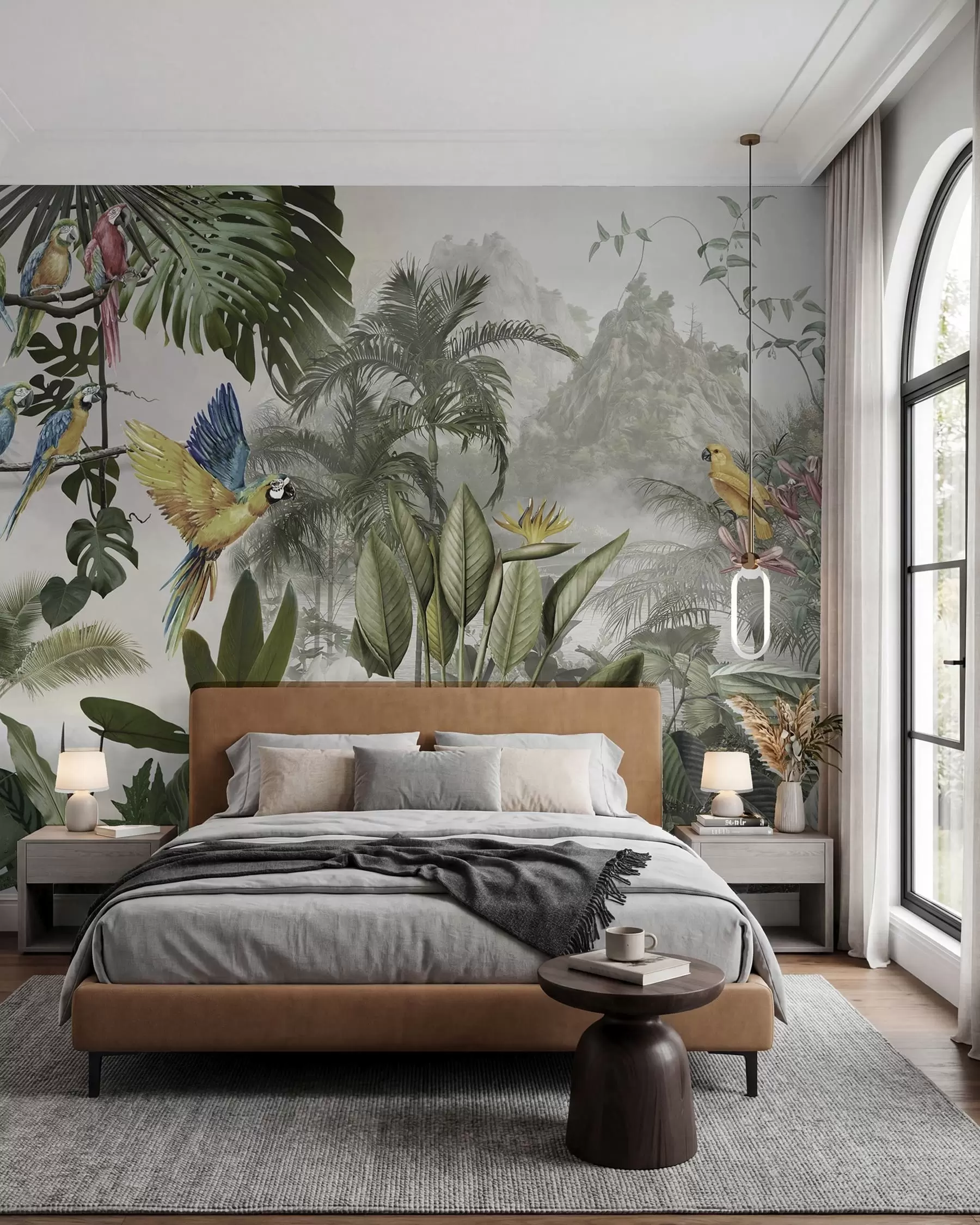 murales de pared Loros en la selva tropical u95693