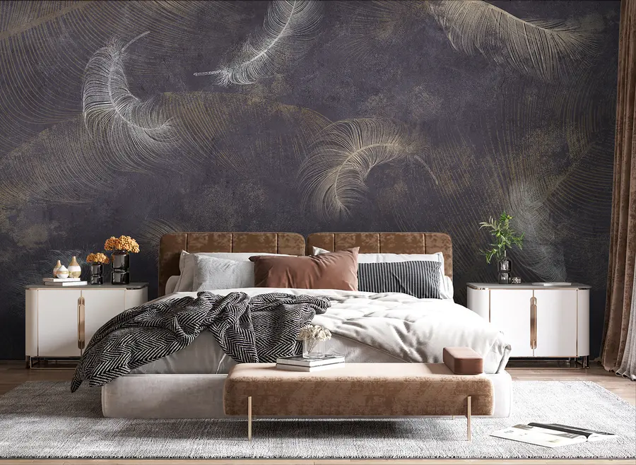 murales de pared Plumas estilo loft u96552