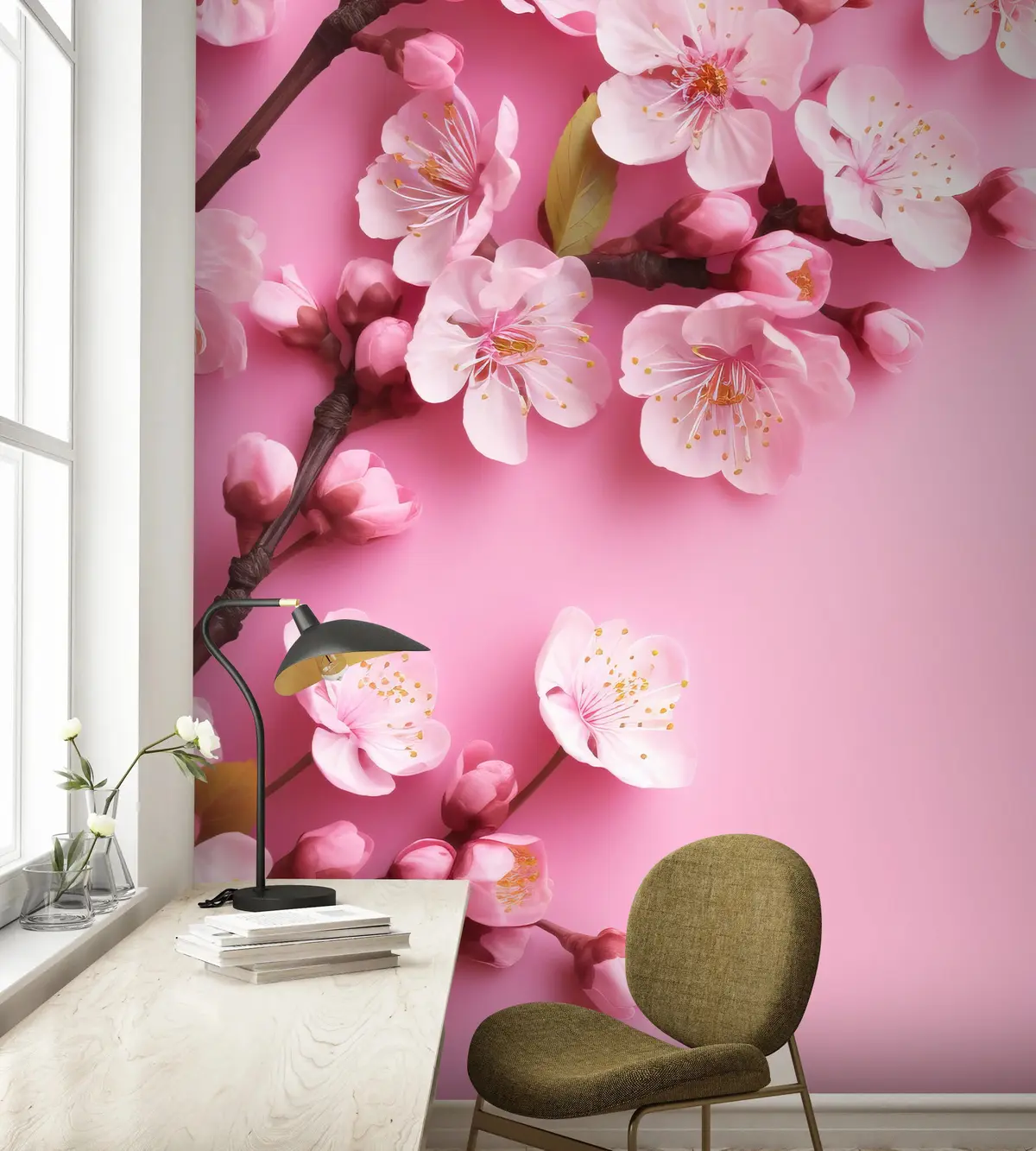 murales de pared puerta de flores u96628