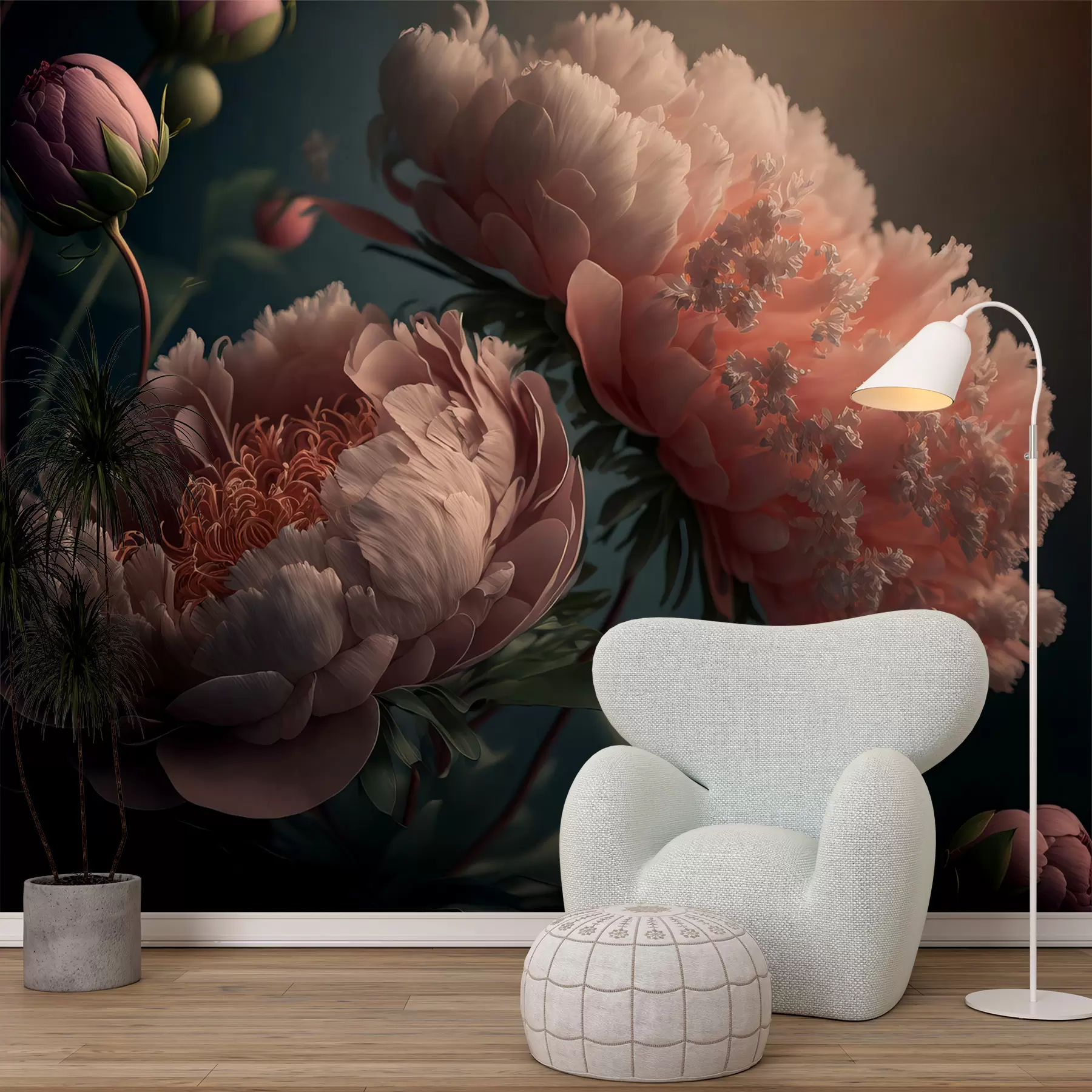 murales de pared flores crepusculares u96633