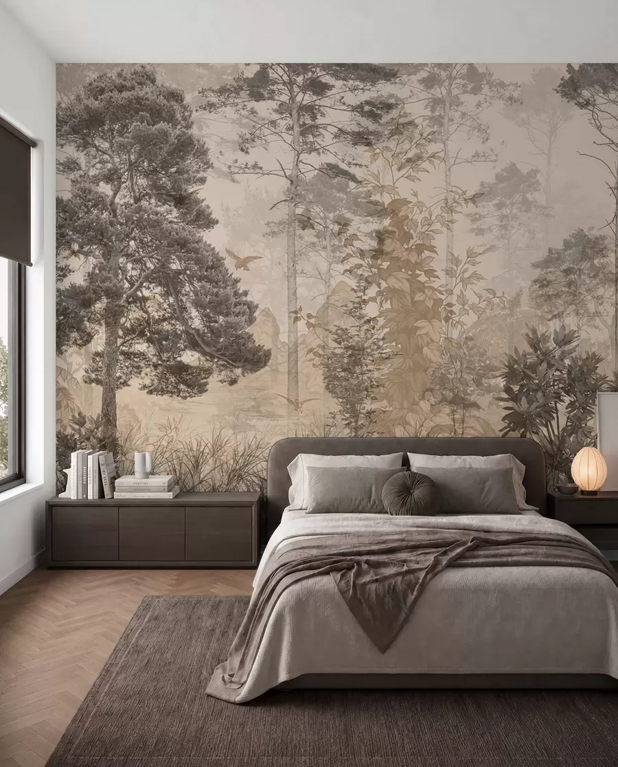 murales de pared Bosque en estilo grunge u97057